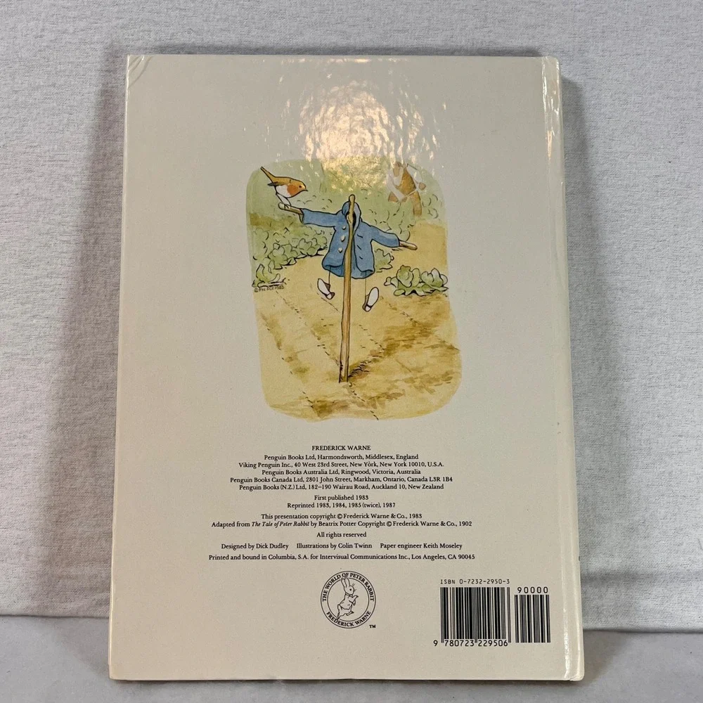 1985 Peter Rabbit Pop-Up Book Beatrix Potter F. Warne Vintage Hardcover Pop Up